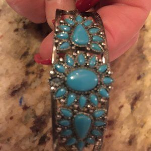 Vintage Turquoise Silver Cuff Bracelet